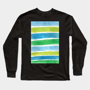 Watercolor: Sea Stripes Long Sleeve T-Shirt